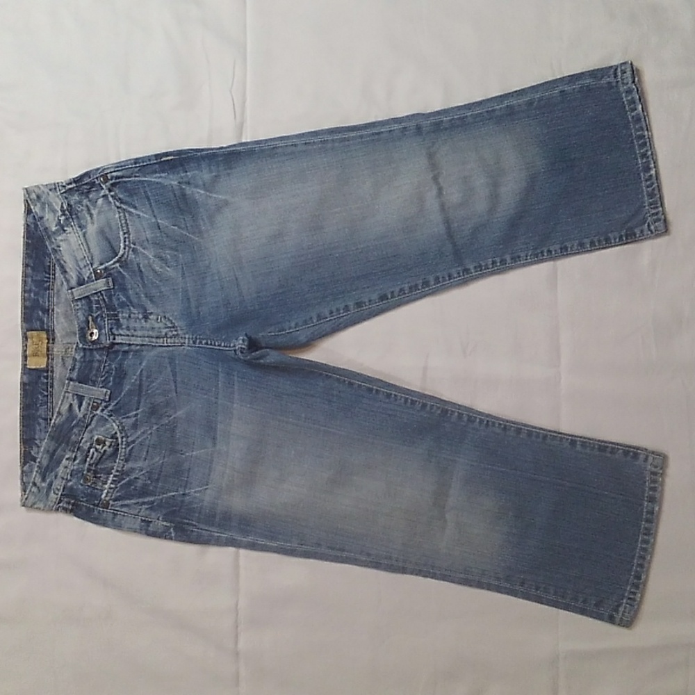 Vintage BKE Faded Cotton Denim Blue Jean Capri Pedel Pushers 29